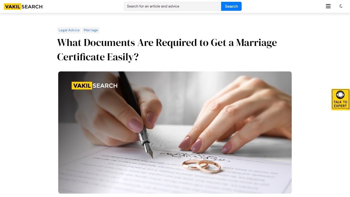 What Documents Are Required to Get a Marriage Certificate Easily ...